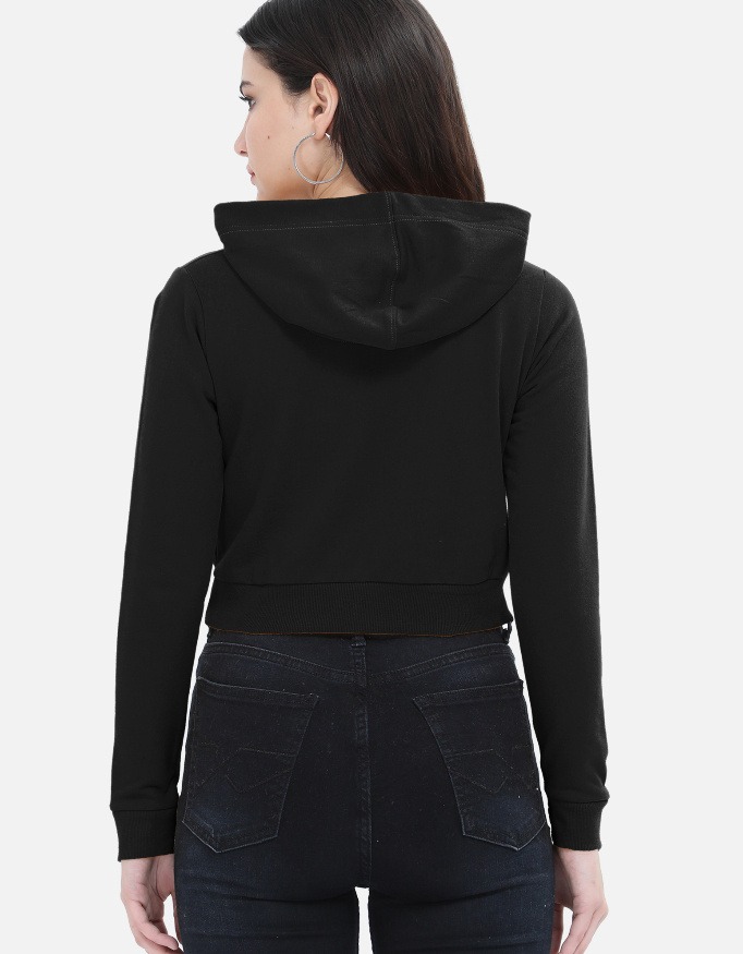 Black Cropped Hoodie