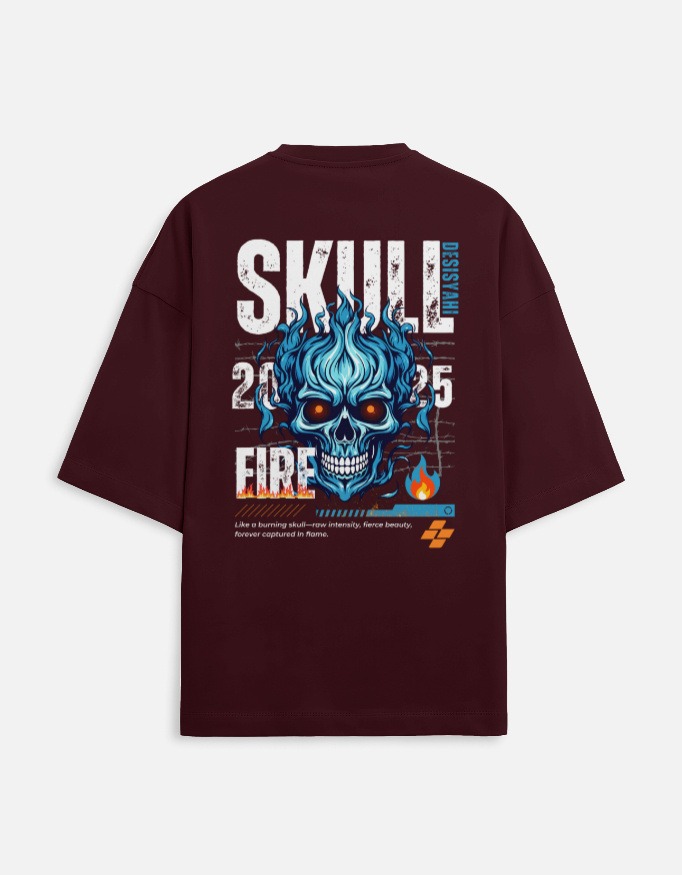 Inferno Skull Oversized Terry Tee - Image 7