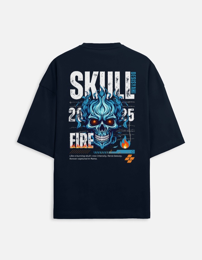 Inferno Skull Oversized Terry Tee - Image 5