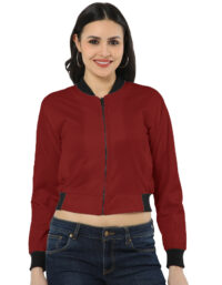 Women's Marron Bomber Jacket