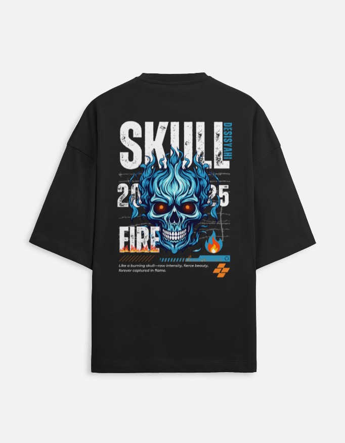 Inferno Skull Oversized Terry Tee - Image 3