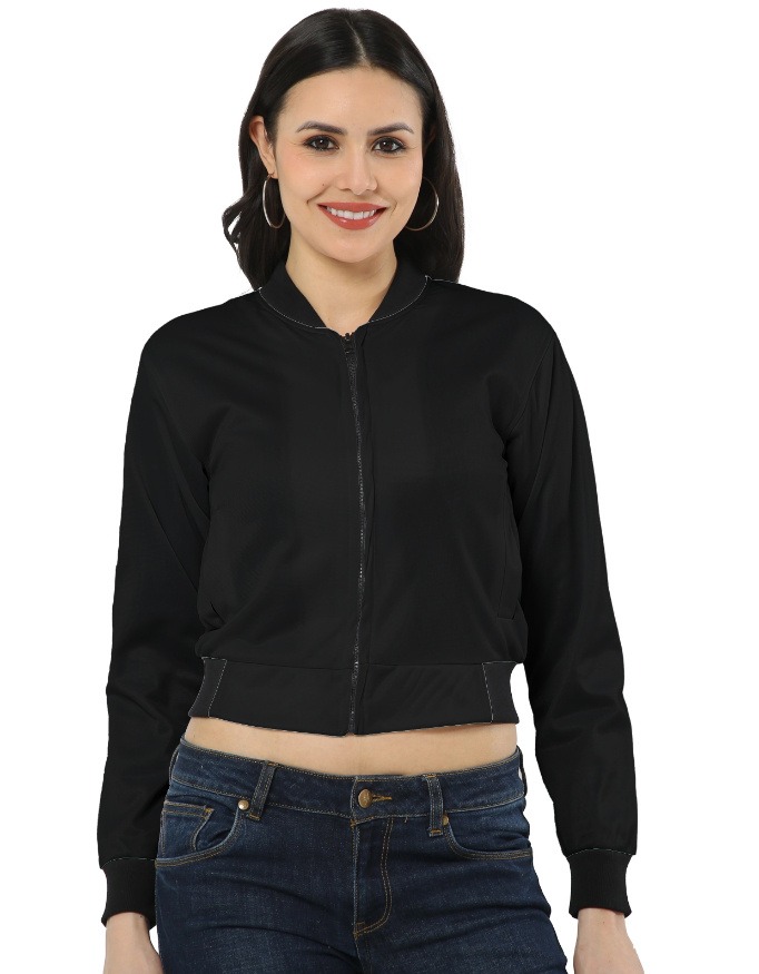 Women's Black Bomber Jacket