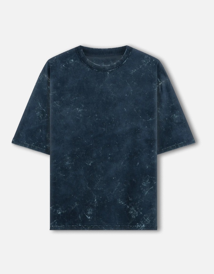 Unisex Solid Acid Washed Oversized Tee